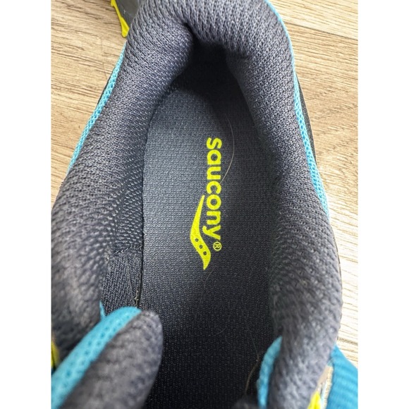 Saucony Kids Boys Peregrine KDZ Shoes Athletic Sneakers Blue/Citron Size 1M - Picture 11 of 14